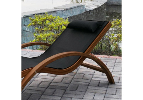 Шезлонг-лежак из сибирской лиственницы AFM-503A Black