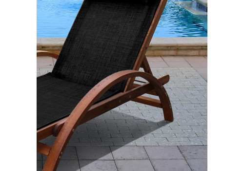 Шезлонг-лежак из сибирской лиственницы AFM-512A Black