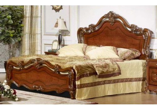 Кровать MK-3004-BR двуспальная Темный орех