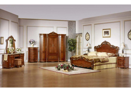 Кровать MK-3004-BR двуспальная Темный орех