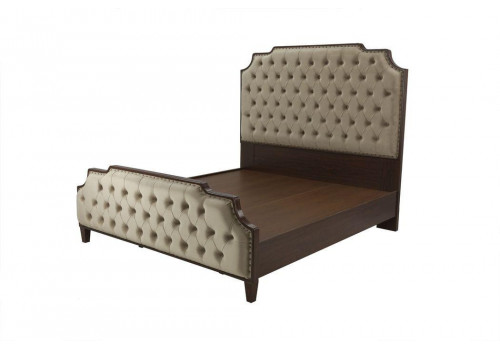 Кровать Ханна MK-6825-DNS двуспальная (цвет патины: серебро) Темный орех