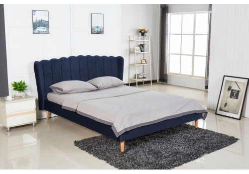 Кровать XS-9088 MK-7602-BU двуспальная Темно-синий