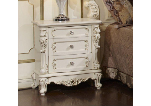 Тумба прикроватная Глория MK-2705-WG (цвет патины: золото) Молочный