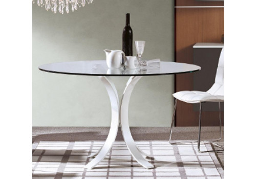 Стол обеденный MC-1876DT MK-7514-GL стеклянный круглый Прозрачный