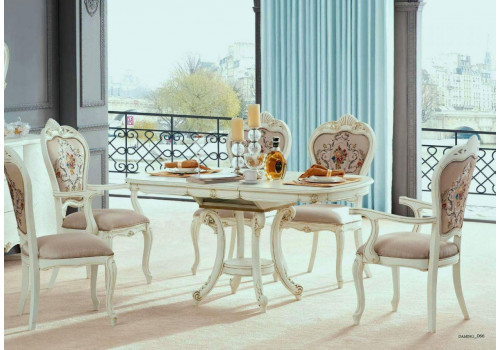 Стул Maris MK-5415-BO с подлокотниками (цвет патины: золото)Беленый дуб