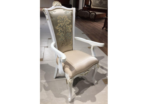 Стул Maris MK-5419-BO с подлокотниками (цвет патины: золото) Беленый дуб