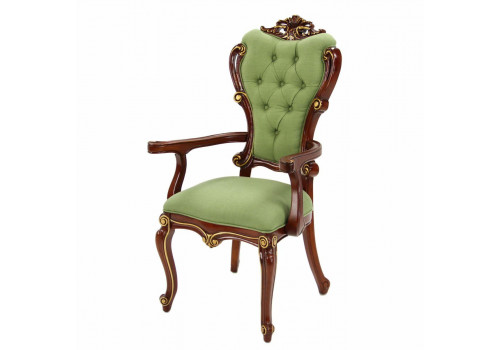 Стул Lorans MK-5436-СO с подлокотниками (цвет патины: золото) Карамельный дуб