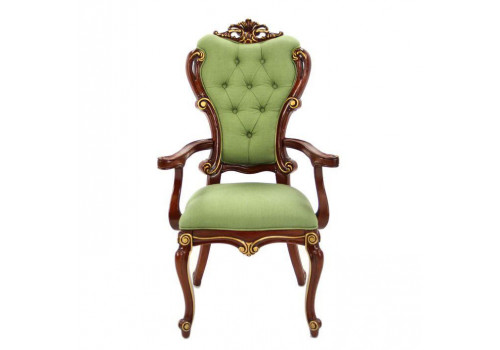 Стул Lorans MK-5436-СO с подлокотниками (цвет патины: золото) Карамельный дуб