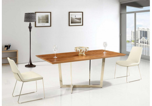 Стол Льюис MK-5521-WS обеденный нераскладной 90х160х75 см Орех