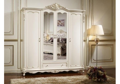 Шкаф 4-дверный Глория с зеркалами MK-2707-WG