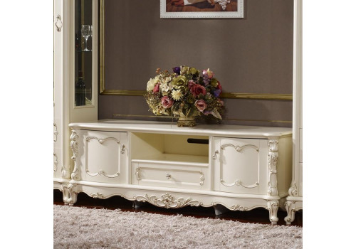 ТВ тумба 1,7м Глория Молочный с золотом MK-2717-WG