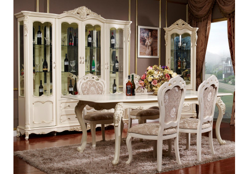 Столовая Глория молочный с золотом
