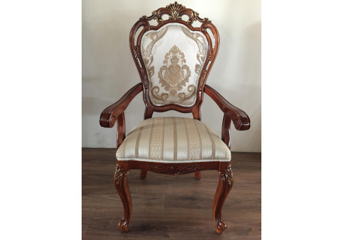 Кресло мягкое Глория Тёмный орех с золотом MK-2725-BG