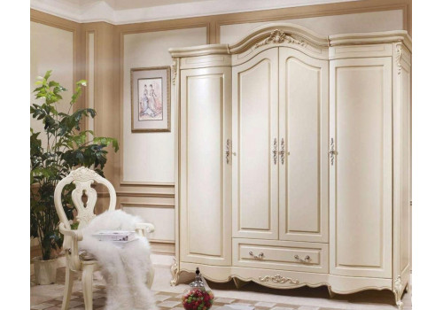 Шкаф 4-дверный  Милано  без зеркал Слоновая кость