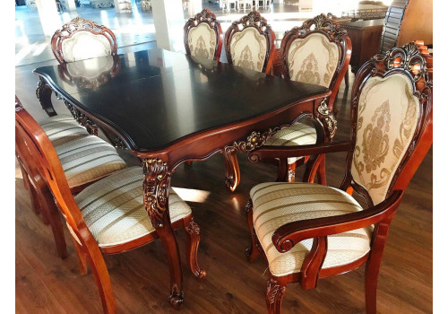 Столовая Глория орех с золотом