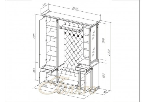 Прихожая Б5.11-6 Карамель