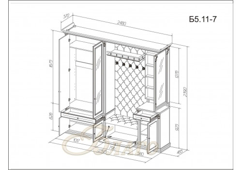 Прихожая Б5.11-7 Карамель