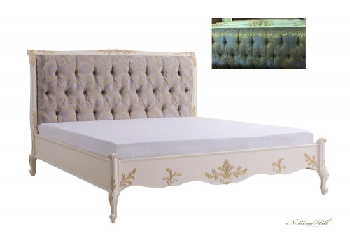 Кровать Шанталь (Shantal) ГОЛУБОЙ С ЗОЛОТОМ MK-5010-WG