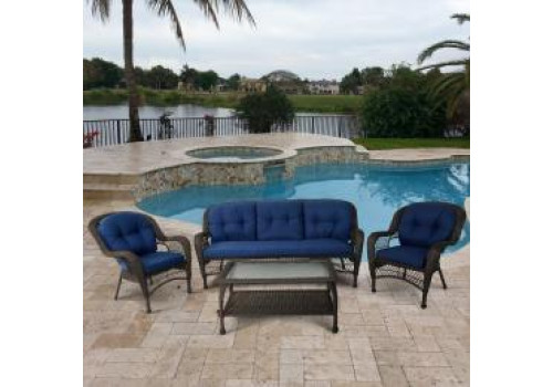 Комплект плетеной мебели LV216 Brown/Blue