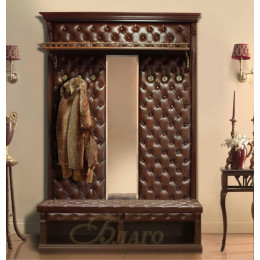 Вешалка с 6 крючками с зеркалом и полкой Б5.10-3 Орех/Коричневый