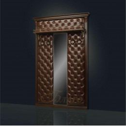 Вешалка с 4 крючками с зеркалом и полкой Б5.10-4 Орех/Коричневый