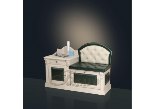 Банкетка-обувница с тумбой Б5.11-4 Карамель/Изумруд