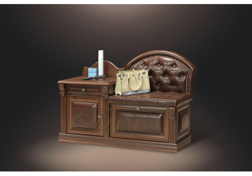 Банкетка-обувница с тумбой Б5.11-4 Орех/Коричневый