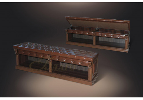 Банкетка-обувница с нишей Б5.2 Орех/Коричневый (к модулю Б5.10-3)