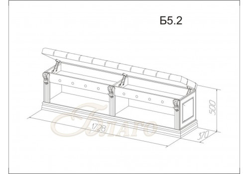 Банкетка-обувница с нишей Б5.2 Карамель (к модулю Б5.10-3)
