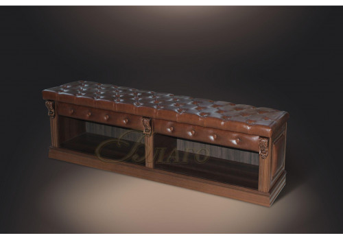 Банкетка-обувница с нишей Б5.2 Орех/Коричневый (к модулю Б5.10-3)