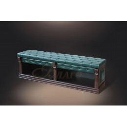 Банкетка-обувница с нишей Б5.2 Орех/Изумруд (к модулю Б5.10-3)