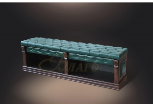 Банкетка-обувница с нишей Б5.2 Орех/Изумруд (к модулю Б5.10-3)