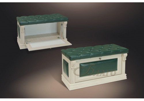 Банкетка-обувница с дверкой Б5.3 Карамель/Изумруд