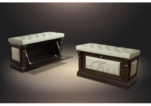 Банкетка-обувница с дверкой Б5.3 Орех/Бежевый