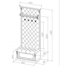 Вешалка с обувницей и полкой Б5.8-5 Орех/Бежевый