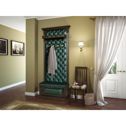 Вешалка с обувницей и полкой Б5.8-5 Орех/Изумруд