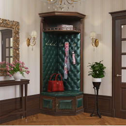 Вешалка угловая Б5.9-2 Орех/Изумруд