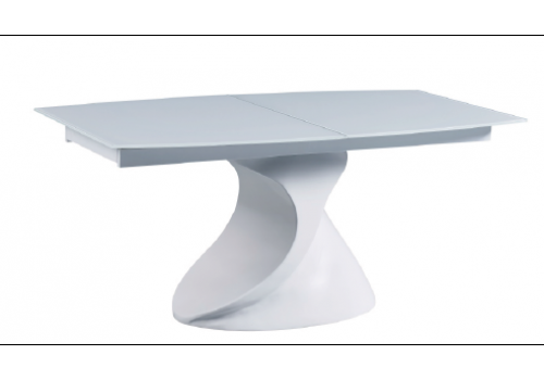 Стол MK-7504-WT раскладной стеклянный, белый