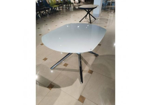 Стол  MK-7505-WT раскладной стеклянный