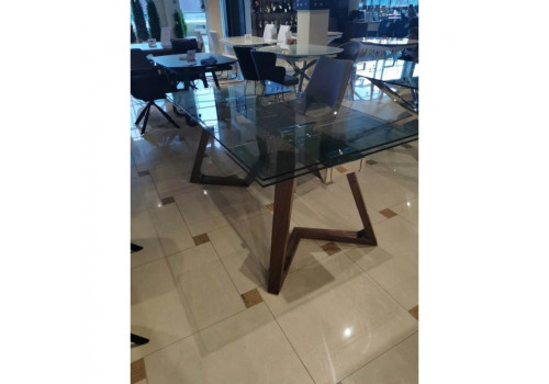 Стол  MK-7508-CG раскладной стеклянный , Прозрачный