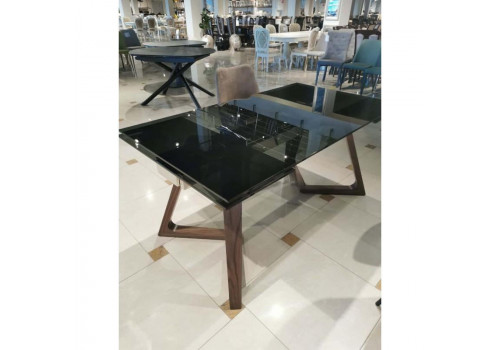 Стол  MK-7508-DG раскладной стеклянный, Дымчатый