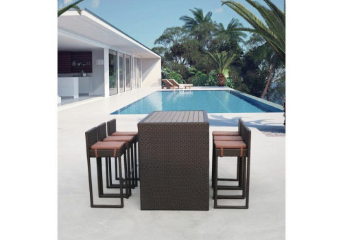 Барный комплект плетеной мебели T390AD/Y390A-W63_6Pcs Brown