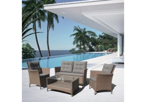 Плетеный комплект для отдыха с диваном AFM-804 Beige
