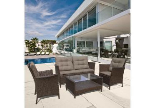 Плетеный комплект для отдыха с диваном AFM-804 Brown