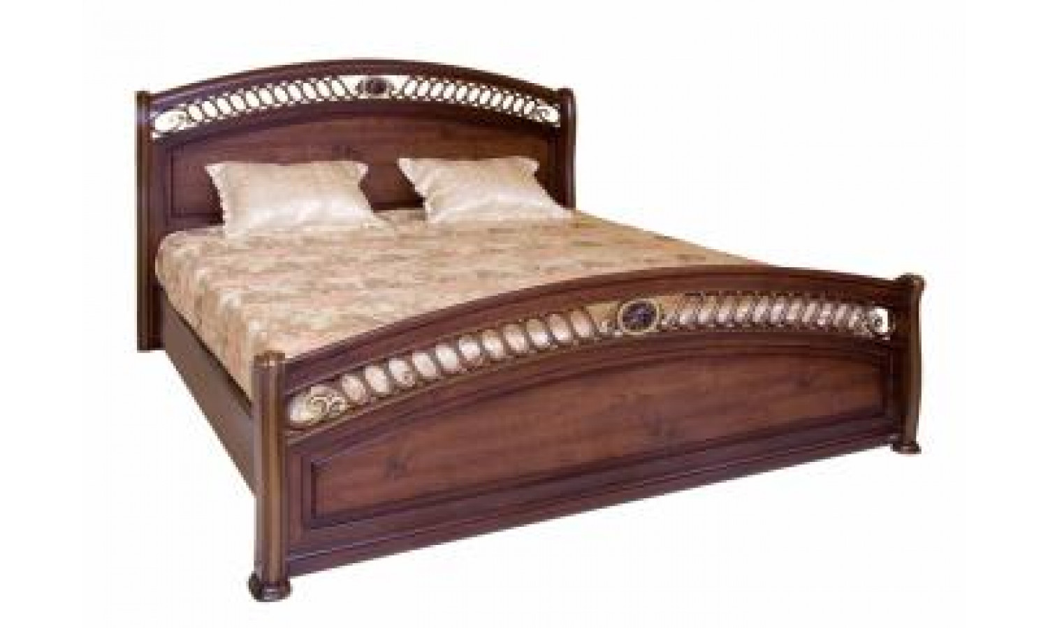 Кровать MK-1710-DN двуспальная 160х200 см Темный орех