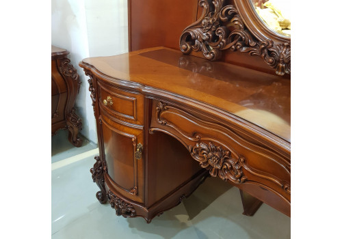 СТОЛ ТУАЛЕТНЫЙ С ЗЕРКАЛОМ ВИКТОРИЯ  VL-215 , ОРЕХ