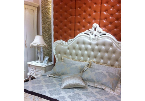 Кровать 1.8м кожа ФЛОРЕНТИНА , слоновая кость