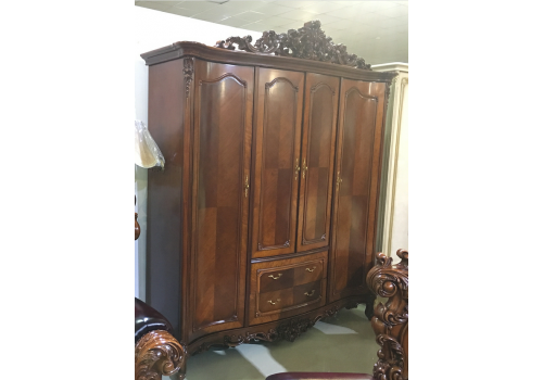 Шкаф 4-х дверный ВИКТОРИЯ  VL-215 , ОРЕХ