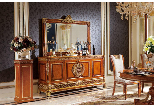 Комод столовый с зеркалом, Монарх, орех