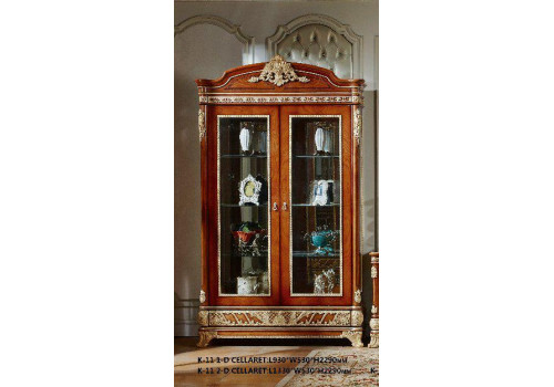 Витрина 2-х дверная, Монарх, орех